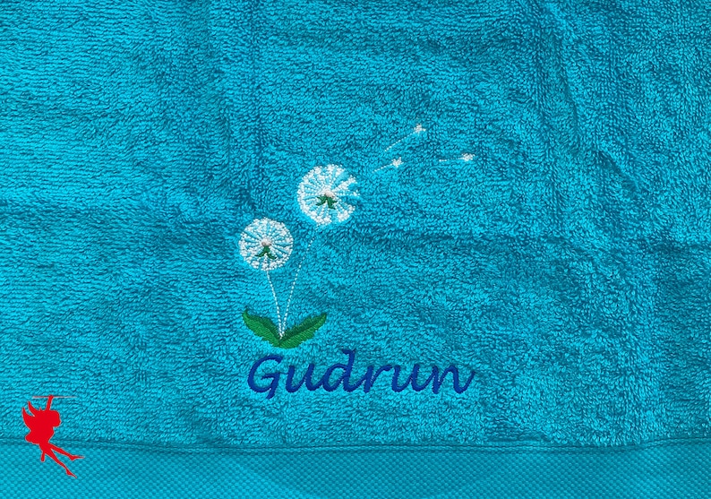 Dandelion Personalised Embroidered Towels image 1