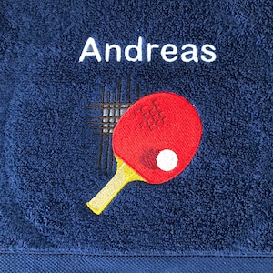 Table Tennis Personalised Embroidered Towels image 1