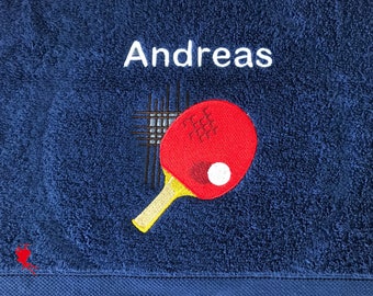 Table Tennis Personalised Embroidered Towels