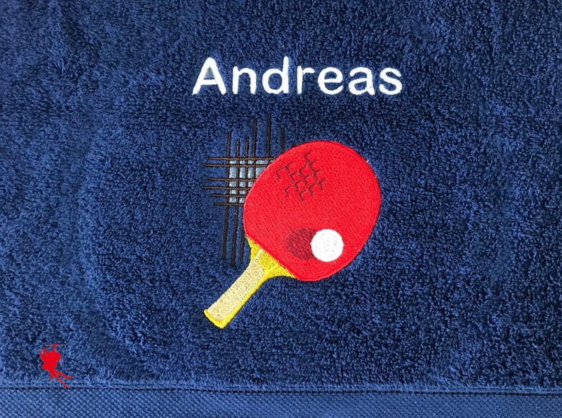 Table Tennis Personalised Embroidered Towels image 1