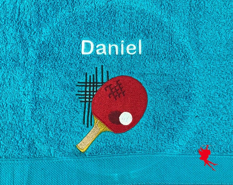 Table Tennis Personalised Embroidered Towels image 3