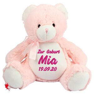 Zur Geburt / Zur Taufe Teddy Kuscheltier Stofftier mit Stickerei Plüschtier mit Name bestickt Bild 3