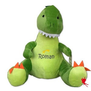 Dino cuddly toy stuffed animal with embroidery plush toy embroidered with name image 5