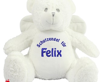 Guardian Angel Teddy Cuddly Toy Stuffed Animal with Embroidery Plush Toy Embroidered with Name