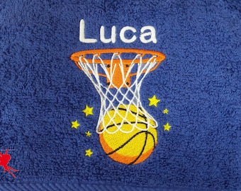 Basketball Handtuch bestickt mit Motiv + Name