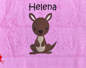 Kangaroo Personalised Embroidered Towels