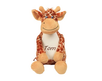 Giraffe cuddly toy stuffed animal with embroidery plush toy embroidered with name