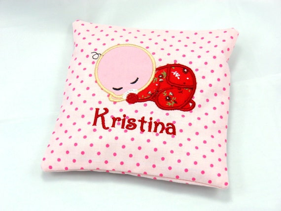 Good night Baby Cherry pit pillow with Good night Baby Cherry pit pillow
