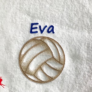 Volleyball Handtuch bestickt mit Motiv Name Bild 1