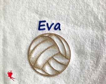 Volleyball Handtuch bestickt mit Motiv + Name