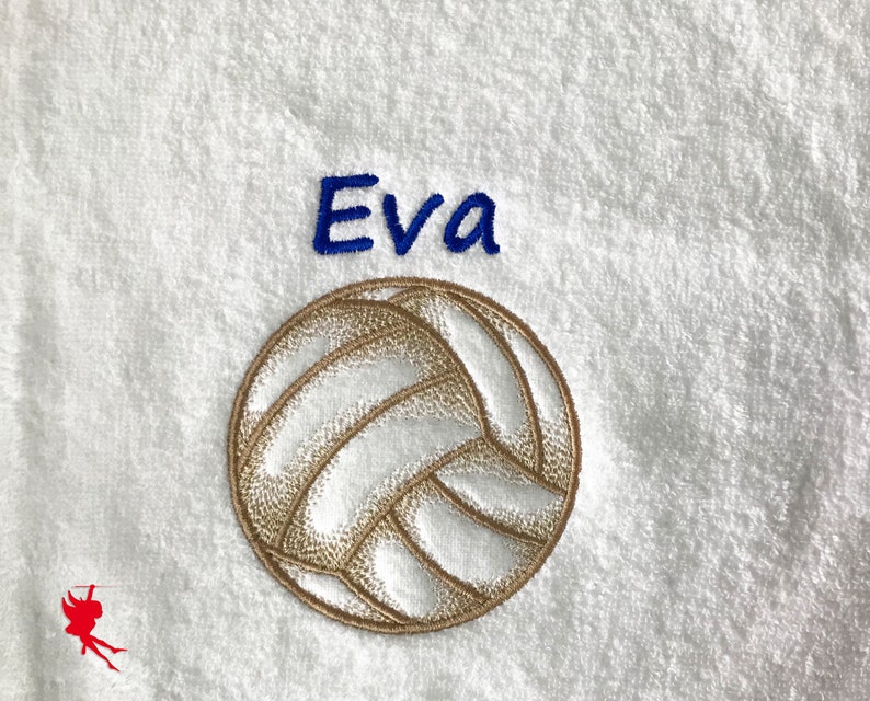 Volleyball Handtuch bestickt mit Motiv Name Bild 1