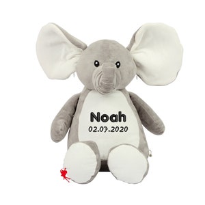 Elephant Cuddly toy Stuffed animal with embroidery Plush toy embroidered with name image 2