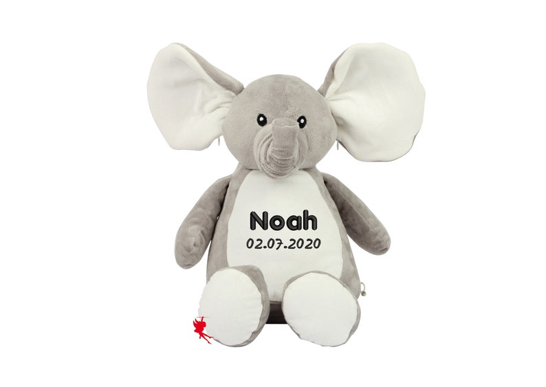 Elephant Cuddly toy Stuffed animal with embroidery Plush toy embroidered with name image 2
