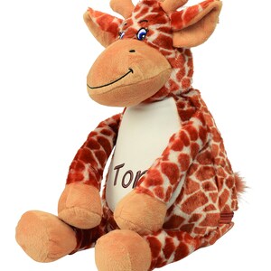 Giraffe cuddly toy stuffed animal with embroidery plush toy embroidered with name image 3