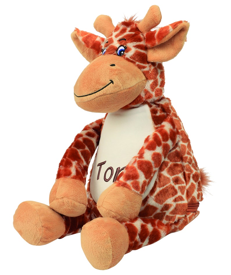 Giraffe cuddly toy stuffed animal with embroidery plush toy embroidered with name image 3