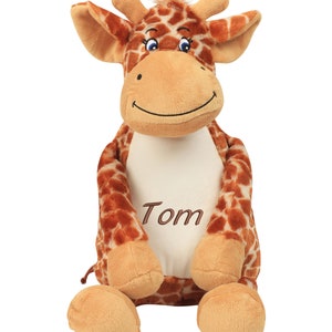 Giraffe cuddly toy stuffed animal with embroidery plush toy embroidered with name image 2