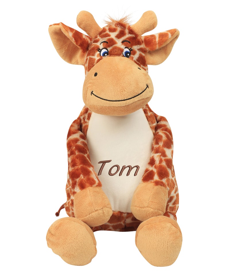 Giraffe cuddly toy stuffed animal with embroidery plush toy embroidered with name image 2