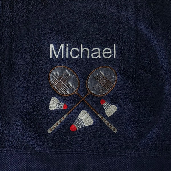 Serviette de badminton brodée avec motif + nom