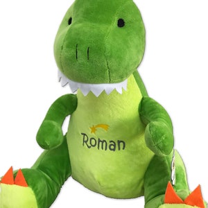 Dino cuddly toy stuffed animal with embroidery plush toy embroidered with name image 3