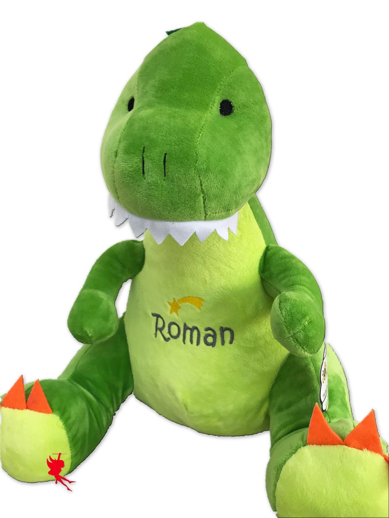 Dino cuddly toy stuffed animal with embroidery plush toy embroidered with name image 3