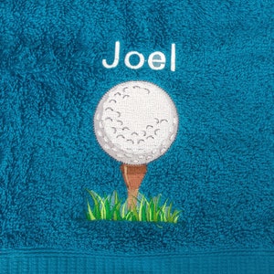 Golf Handtuch bestickt mit Motiv Name Bild 1