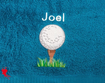 Serviette de golf brodée avec motif + nom