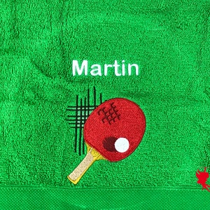 Table Tennis Personalised Embroidered Towels image 4