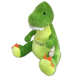 Dino cuddly toy stuffed animal with embroidery plush toy embroidered with name image 2