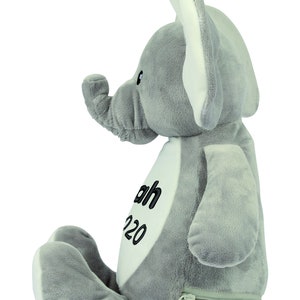 Elephant Cuddly toy Stuffed animal with embroidery Plush toy embroidered with name image 3