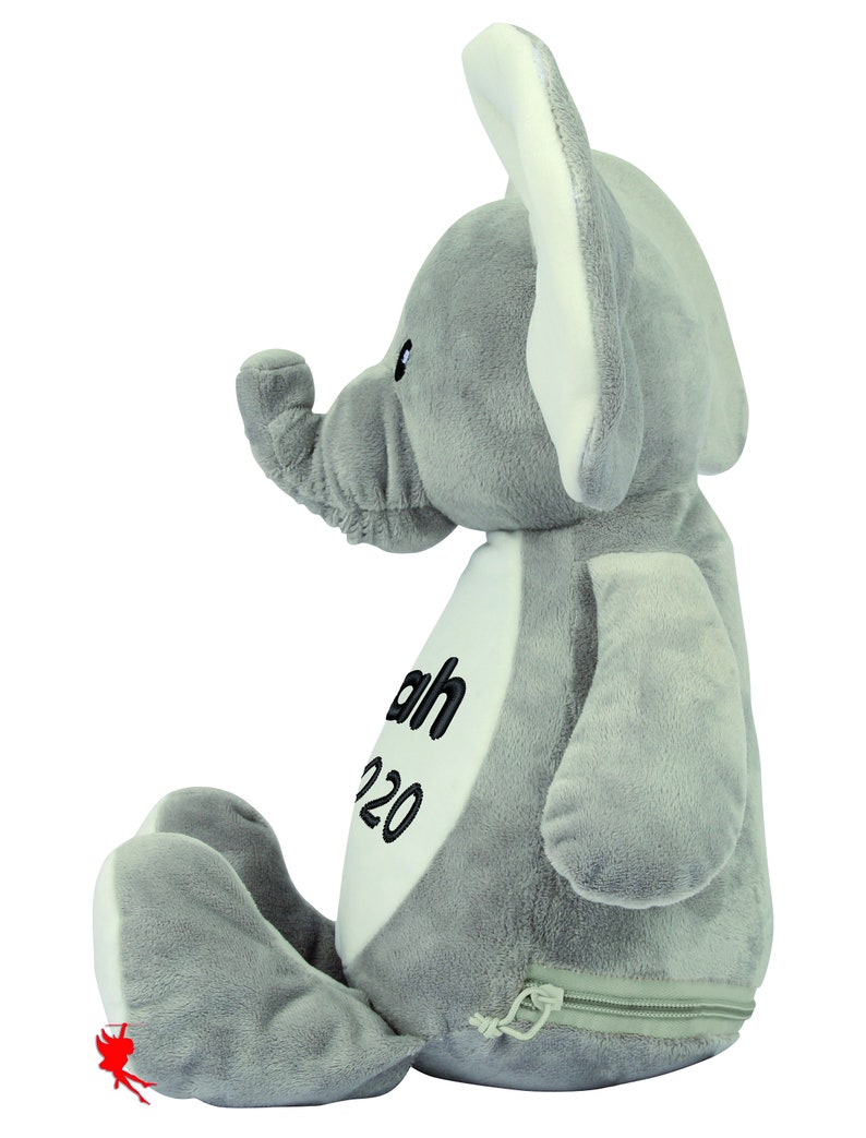 Elephant Cuddly toy Stuffed animal with embroidery Plush toy embroidered with name image 3