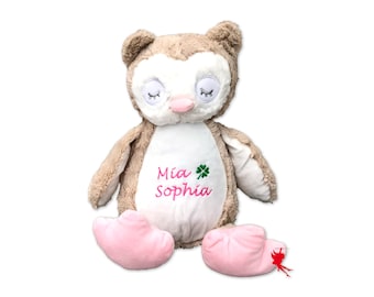 Hibou peluche peluche animal avec broderie peluche brodée avec nom