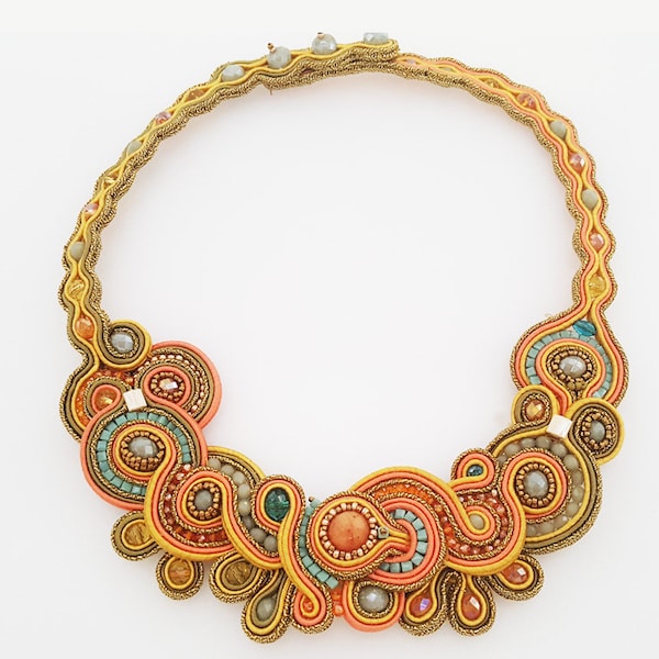 Soutache Statement Handmade Necklace Bijoux