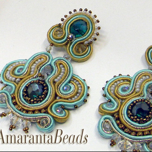Elba eiland soutache oorbellen (lang) - Made in Italy
