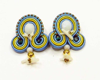 Orecchini soutache , soutache estate, orecchini in soutache estivi,moda  primavera estate