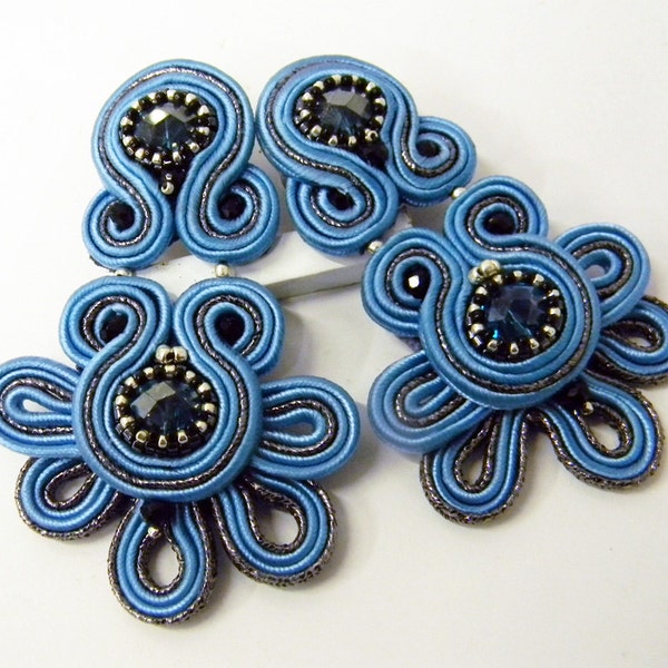 Soutache earrings. Low price earrings. Blu earrings. Dangle earrings. Made in Italy.  Summer earrings. Fashion earrings. Beach style. Gift