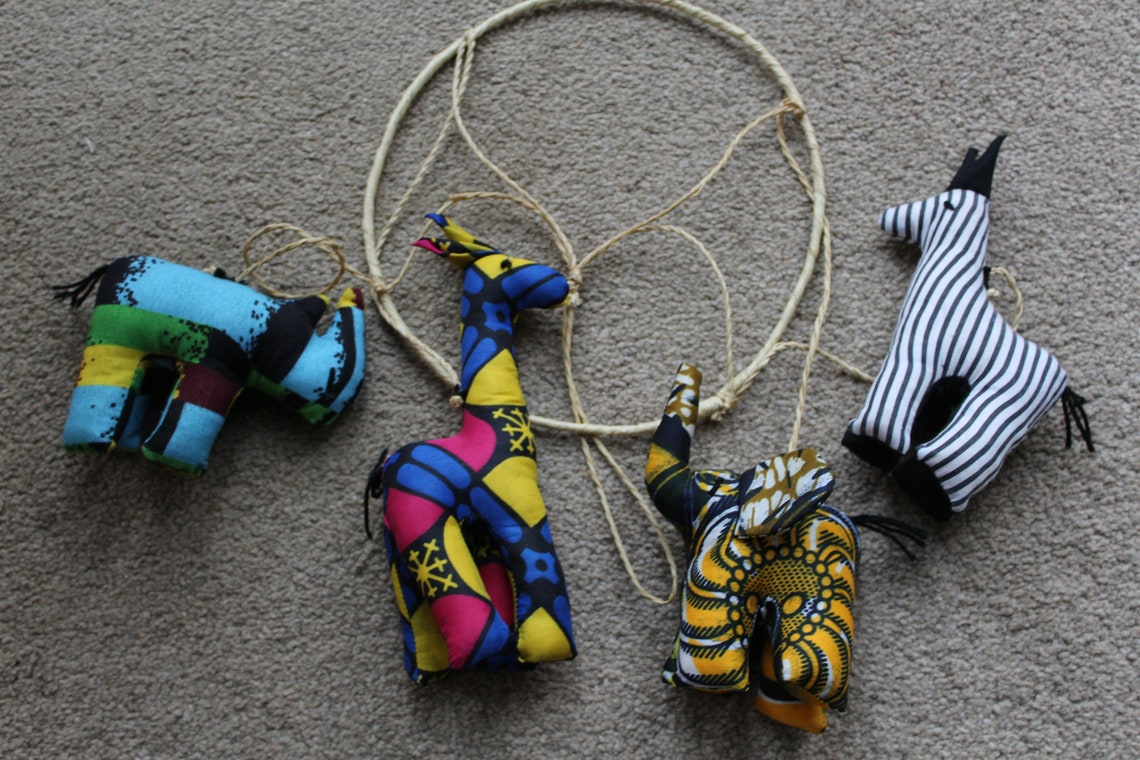 African Safari Baby Animal Mobile Etsy