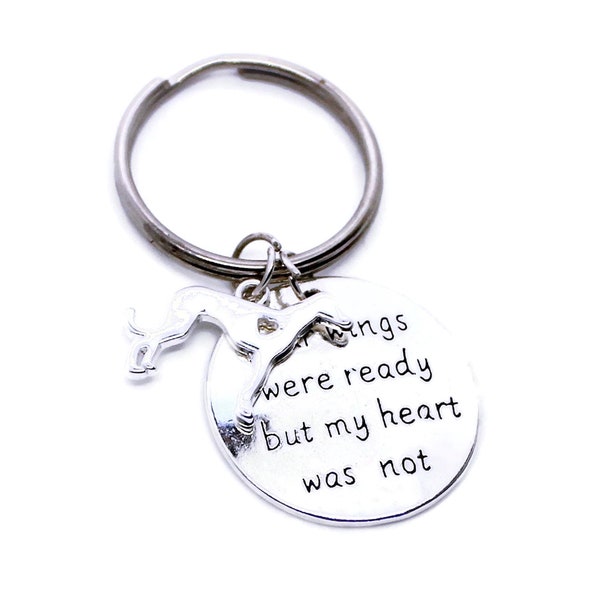 Dog Memorial, Greyhound Key Ring, Whippet Charm, Italian Greyhound Rainbow Bridge Gift