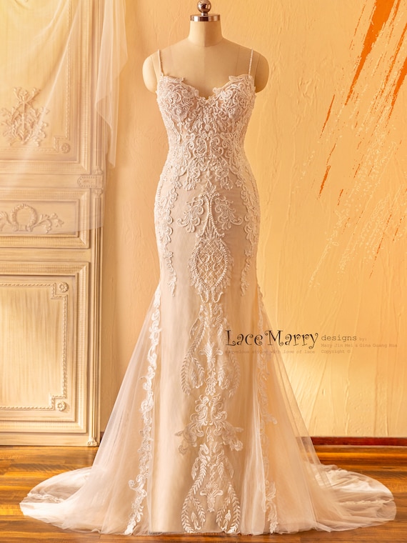 Light ivory cheap wedding dress
