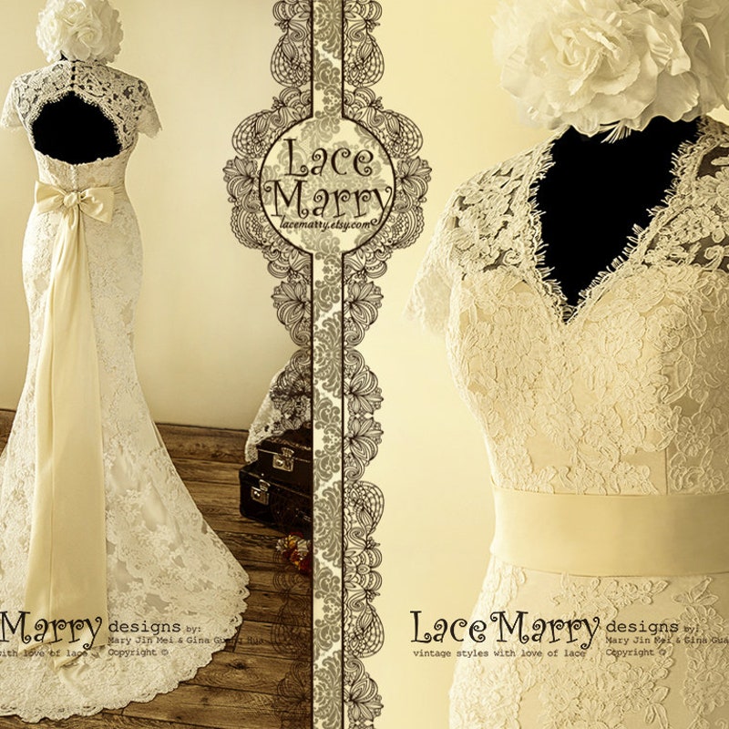 Custom Inked LS Round Neck Keyhole Back V Front Dress - Velvet main image 1