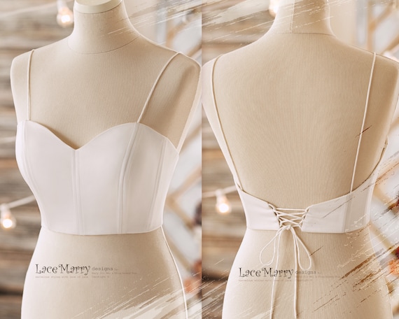 VALERIE #10 / Ivory Bridal Bustier: Sweetheart Neckline, Boned Wedding Crop Top VALERIE #10 / Ivory Bridal Bustier: Sweetheart Neckline, Boned Wedding Crop Top