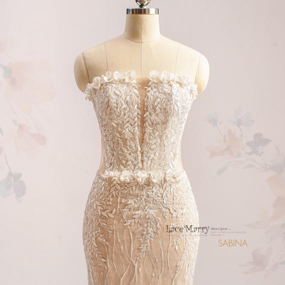 vestido novia vestidos con tela transparente color piel