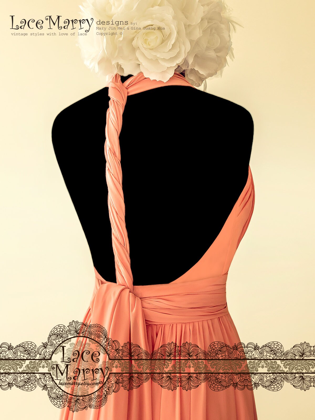 Multiway Chiffon Bridesmaids Dress with Halter Neckline Etsy