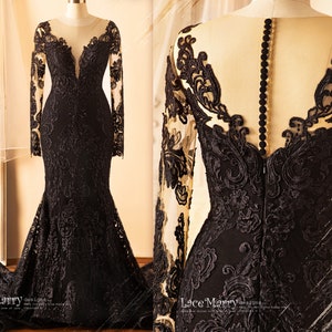 Black Lace Wedding Dress Etsy Canada