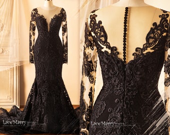 black lace dresses with sleeves