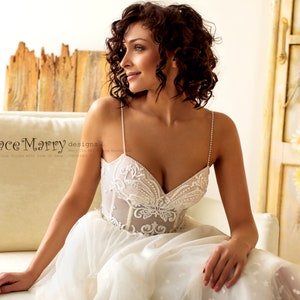 トップス whipstaff 5way tulle bustier Strapless Corset Gown with Tulle Trumpet Skirt | David's Bridal