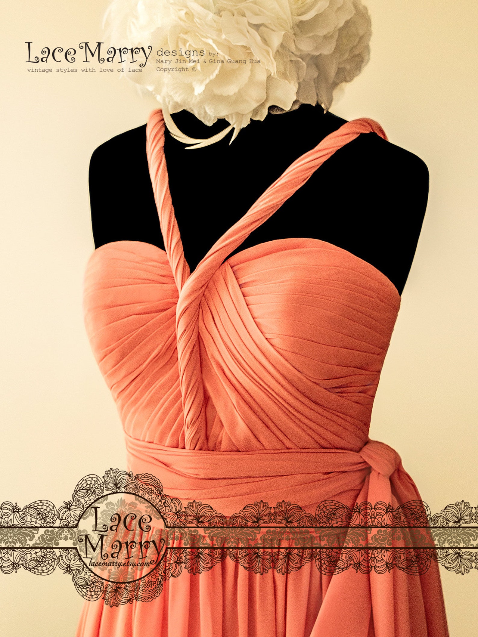 Infinity Chiffon Multiway Bridesmaids Dress With Structured Etsy