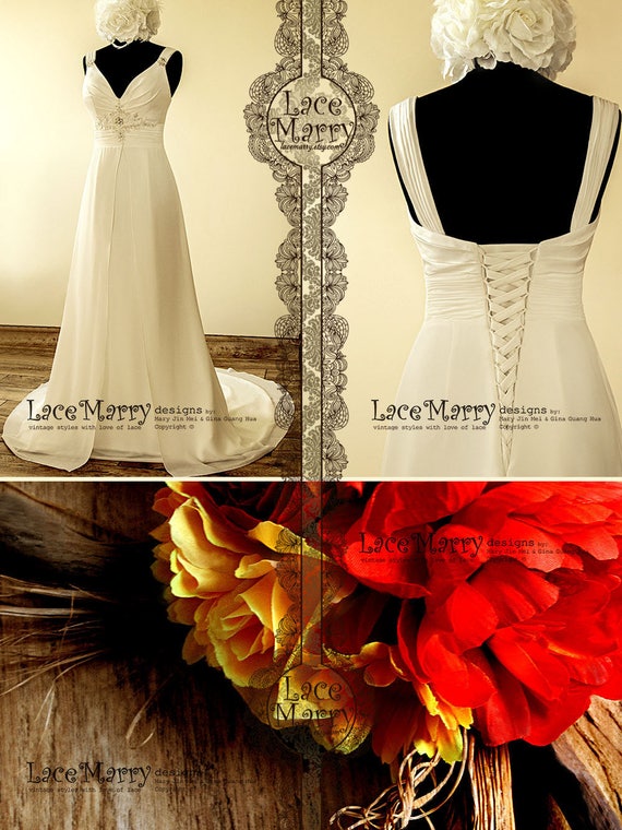 Sample Sale Ready To Ship Elegant A Line Chiffon Beach Etsy