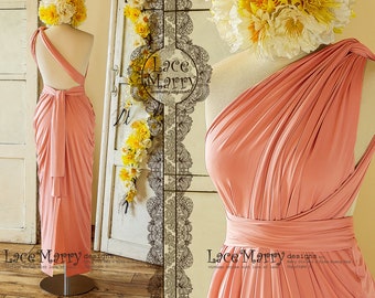 Blush Pink Convertible Bridesmaid Dress | Infinity Wrap Prom Dress