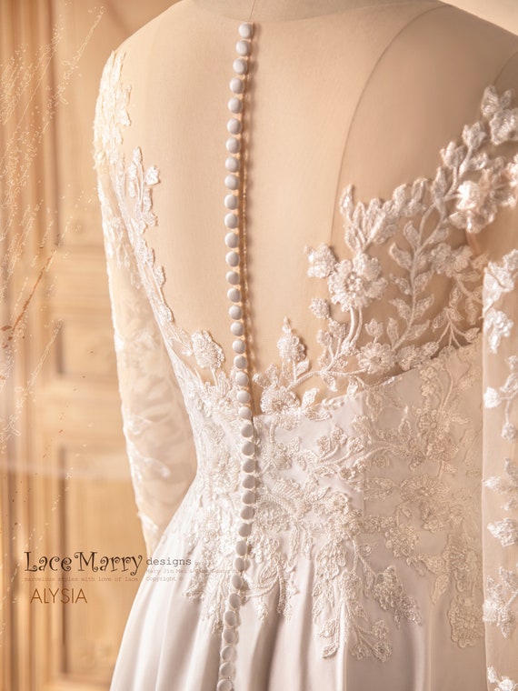 Custom Size Asymmetrical Hem Padded Floor Length Wedding Dress -  Ever-Pretty UK