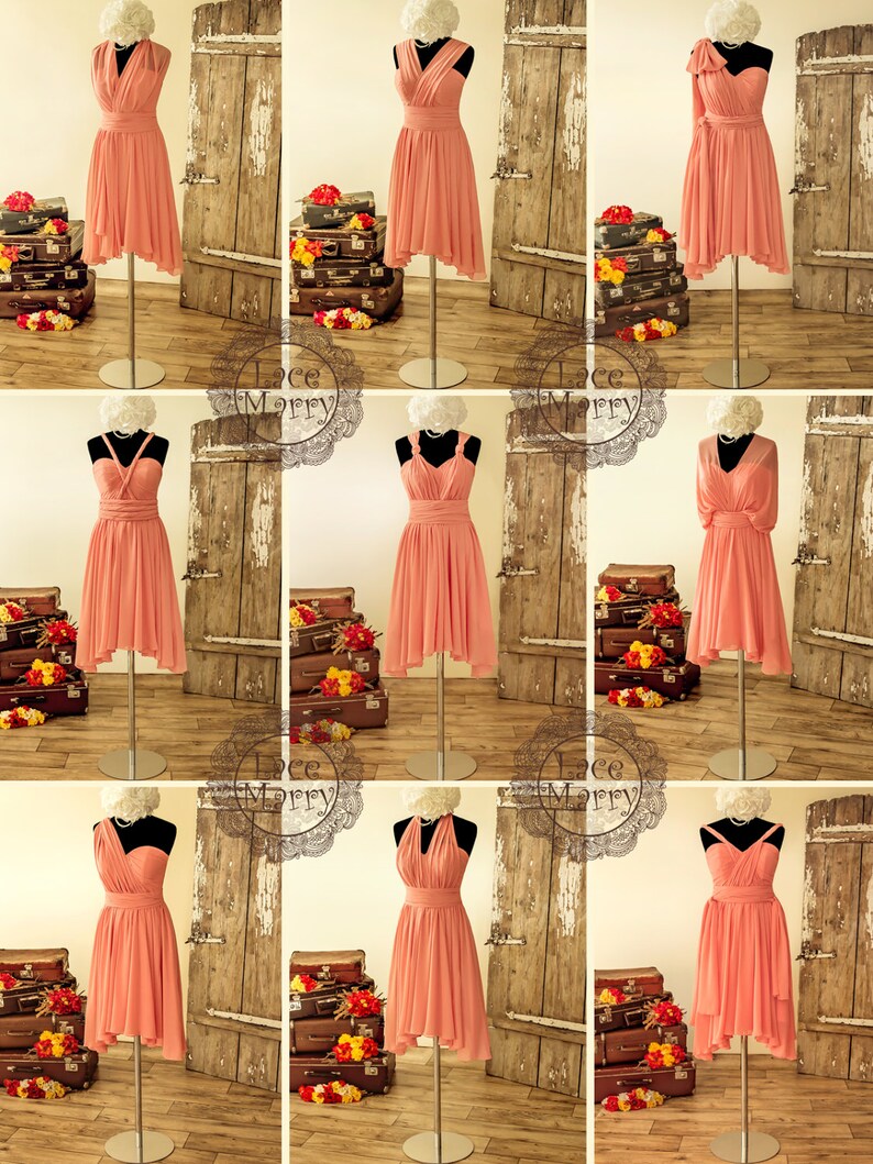 Multiway Chiffon Bridesmaids Dress With Halter Neckline Etsy